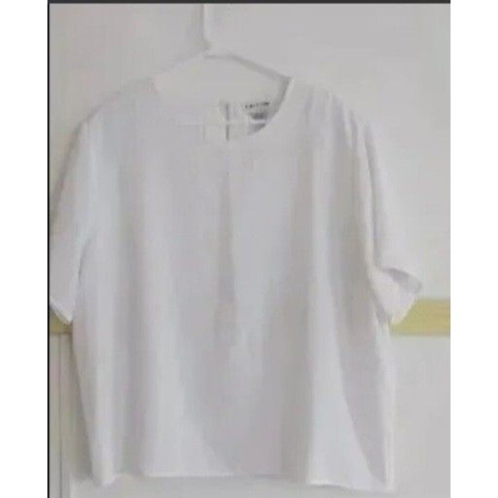 Vtg. Alice Stuart Short Sleeved Shoulder Pads Dressy Top 2X Work Travel Fall